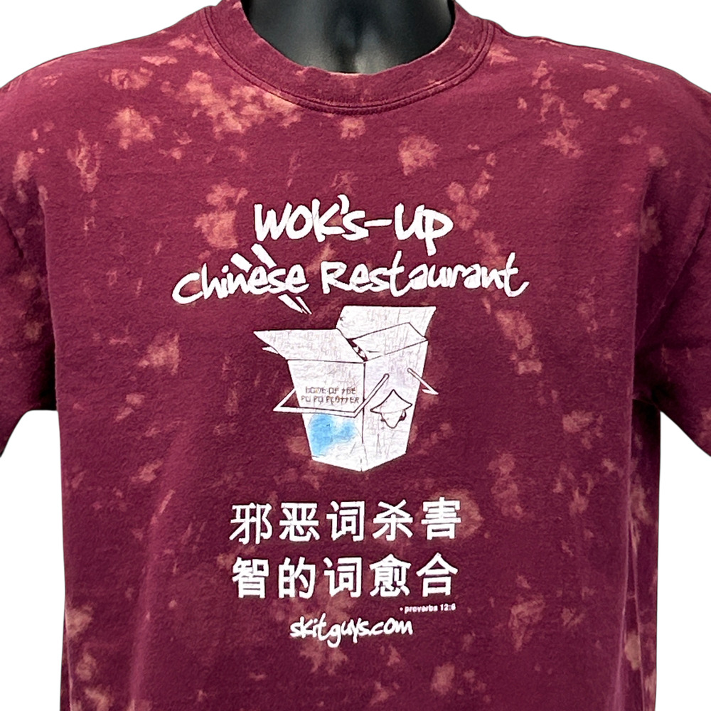 Vintage Y2Ks Christian Proverbs 12 6 T Shirt M Medium Red Chinese Skit Guys Tee